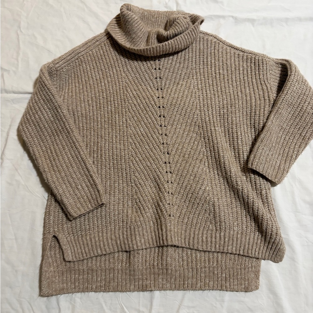 Cozy MIK MESH Chunky Knit Turtleneck Sweater